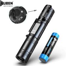 Wuben L50 USB Rechargeable Flashlight P9 LED max 1200 lumen beam 200 meter outdoor sports torch with 18650 original battery 2024 - buy cheap