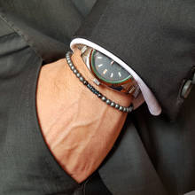 2020 New Luxury Bracelet Men Simple Handmade Gray 4mm Hematite Beads Bracelet For Men Jewelry Gift Pulsera Hombre 2024 - buy cheap