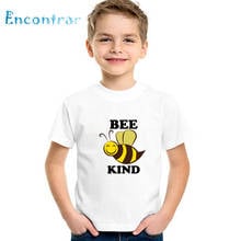 Boys/Girls Bee Kind Letter Cute Cartoon Print T shirt Kids Funny Clothes Children Summer Short Sleeve Baby T-shirt,oHKP5374 2024 - buy cheap