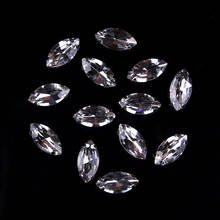 50 unids/paquete de diamantes de imitación de cristal blanco para ropa, cuentas transparentes para coser, diamantes de imitación decorativos de cristal con garra 2024 - compra barato