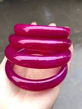 2021new chalcedônia 100% real jade bangles 7a rosa jade vermelho feminino pulseira de jade pulseiras de jóias de jade jadeite pulseiras 2024 - compre barato