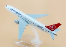 plane model Boeing 777 Turkey Airlines aircraft B777-300 16CM Metal simulation airplane model for kids toys Christmas gift 2024 - buy cheap