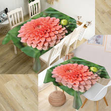 Mantel cuadrado/Rectangular de flores dalias, moderno, 3D, para mesa de boda, cubiertas de TV, mantel de té, novedad 2024 - compra barato