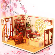 Diy kit casa de bonecas em miniatura pequena casa roombox móveis de casa de boneca montagem de madeira modelo 3d presentes de natal brinquedos para crianças 2024 - compre barato