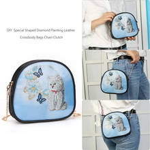 5D Diamond Painting Beautiful Flower Cute Cat Leather Crossbody Chain Bags DIY Diamond Embroidery Bag Purse Pouch 2024 - buy cheap