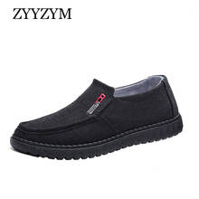 Zyyzym tênis casuais masculinos, de lona, todos pretos, baixo estilo, respirável, sapatos de moda leve para homens 2024 - compre barato