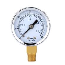 Manómetro de presión hidráulico, medidor de presión de doble escala, color negro, 0 ~ 30 psi, 0 ~ 2 bar 2024 - compra barato