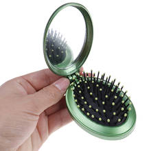 Massage Folding Mirror with Comb Portable Pocket Small Travel Girl Styling Tools Mini Pocket Mirror Hair Brush with Mirror 2024 - buy cheap
