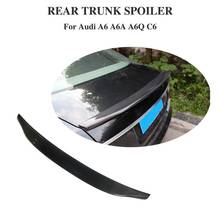 Fit For Audi A6 Spoiler C6 carbon fiber rear spoiler trunk Lid Boot Lip wing car styling Decoration 2005-2011 2024 - buy cheap