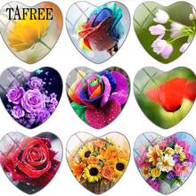 TAFREE-cuentas en forma de corazón de 25mm, hermosas flores de vidrio en forma de flor del sol, imagen de del camuflaje, joyería artesanal 2024 - compra barato