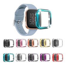 Блестящий Защитный чехол для Fitbit Versa / Versa 2, чехол-бампер для часов с кристаллами и бриллиантами Для Fitbit Versa Lite 2024 - купить недорого