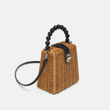 Fashion Brand bead handwoven straw bag women samll Tote Bags for Summer Travel Handle Bag Ladies Shoulder Girl 2024 - buy cheap