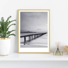 Beach Wall Art Canvas Painting Black White Beach Photography Poster Modern Nordic Decor Scandinavian Wall Picture for Home Room 2024 - buy cheap