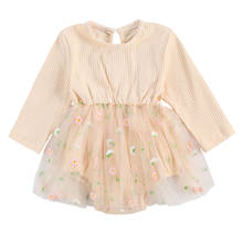 Ropa Para niña recién nacida, Pelele de invierno, mono de punto de manga larga, mono Floral, Ropa para niño 2024 - compra barato