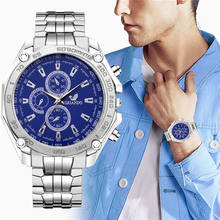 Relógio orlando masculino, relógios de pulso de aço inoxidável quartzo para homens 2024 - compre barato