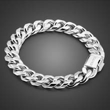Men Simple 10MM 100% 925 Sterling Silver Curb Cuban Link Chain Bracelets Classic Italy 7-10-inch Bangle Unisex Jewelry Gifts 2024 - buy cheap