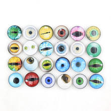 Botón de cristal con forma de bola con ojos de Animal, joyería a presión, cabujones DIY, 24 piezas, 18mm, para pulsera, collar, pendientes de joyas 2024 - compra barato