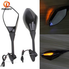 POSSBAY Motorcycle Side Mirrors Scooter Rear View Mirror Turn Signal Light for Honda CBR600RR CBR1000RR 2004 2005 2006 2007 2008 2024 - buy cheap