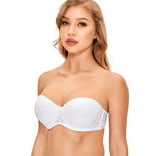 Smooth Multi-way Bandeau-style Strapless Bra Push Up Silicone Strips Underwire Padded Balconette Bralette 2024 - buy cheap