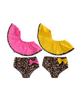 Citgeett Summer Kids Baby Girls Swimsuit Suit Ruffled One Shoulder Leopard Print Shorts Beach Clothing Set 2024 - buy cheap