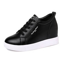 Round-Toe Thick-Soled High-Top Shoes, Inner-Increasing Solid Color Casual Shoes, Waterproof Platform Women'S Shoes 2024 - buy cheap