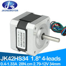 Jkongmotor nema 17, motor de passo, deg, 4 cabos, 28 n. cm, 34mm de comprimento, para impressora 3d cnc diy 2024 - compre barato