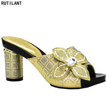 Zapatos de boda con diamantes de imitación para mujer, calzado elegante para fiesta nigeriana, zapatillas de tacones altos, talla grande 43, novedad 2024 - compra barato