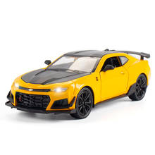 1/24 Alloy Die Cast Camaro Sports Car Model Toy Vehicle Simulation Sound Light Pull Back Collection Toys For Children Gifts 2024 - buy cheap