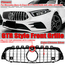W177 GT Style Car Front Bumper Grille Grill Cover For Mercedes For Benz A-Class W177 A180 A200 A45 For AMG W/Camera 2019-2021 2024 - buy cheap