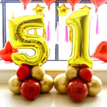 32 inch Big Foil Birthday Balloons Air Helium Number Balloon Arch Happy Birthday Party Decorations Kids Gold Figures Ballon Baby 2024 - buy cheap