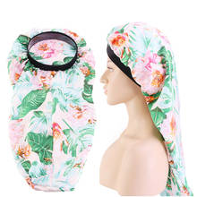 Gorro de satén elástico con estampado de flores para mujer, gorro de dormir de noche para el cuidado del cabello largo, sombrero cilíndrico para quimio y cáncer, sombrero musulmán de la India, novedad 2024 - compra barato