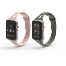 Ремешок спортивный для Apple Watch Series 6 SE 44 мм 40 мм, силиконовый браслет для Apple Watch 6 5 4 3 44 мм 40 мм 42 мм 38 мм, Solo Loop 2024 - купить недорого