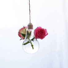Висячая стеклянная ваза для цветочных растений прозрачная лампа-бутылка DIY домашние Свадебные украшения для террариума гидропонный контейнер 1/2/3 шт 2022 - купить недорого