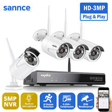 SANNCE-Sistema inalámbrico de videovigilancia para el hogar, cámara IP de 3MP, NVR, 8 canales, WIFI, IR de visión nocturna, Audio, Kit de cámara de seguridad 2024 - compra barato