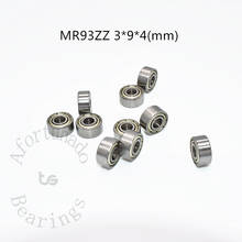 Miniature Bearing 10pcs MR93ZZ 3*9*4(mm) free shipping chrome steel Metal sealed High speed Mechanical equipment parts 2024 - buy cheap