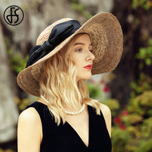 Женская пляжная шляпа FS, соломенная шляпа с широкими полями, для путешествий, 2021 2024 - купить недорого