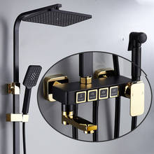 Black Gold Thermostatic Shower Faucet Set White Rainfall Bathroom Shower Mixer Faucets with Bidet Hot Cold Water Mixer Tap 2024 - buy cheap