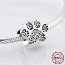Dodofly venda quente jóias cão garra encantos contas 925 prata esterlina cristal zircônia apto pulseira original para fazer jóias 2024 - compre barato