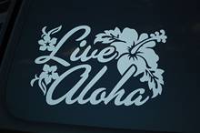 Calcomanía troquelada de vinilo para LIVE ALOHA, decoración de pared para el hogar, ventana de coche, Hawaii, estilo JDM V295 2024 - compra barato