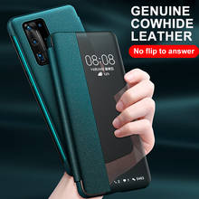 Luxury Smart Genuine Leather Flip Case For Huawei P 40 Pro P 40 Luxury Slim Protection Phone Case Bag For P40 Pro P 40 Fundas 2024 - buy cheap