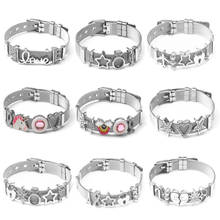 New Arrival Silver Plated 10mm Stainless Steel Mesh Bracelets For Women DIY Love Heart Crown Mesh Beads Fashion Jewelry Gift 2024 - buy cheap