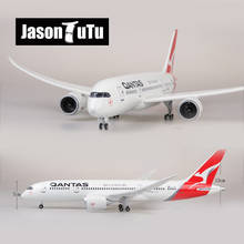 JASON TUTU 43-47cm Airplane Model Aircraft Qantas Boeing 787 1/160 Scale Diecast Resin Light and Wheel Plane Gift 2024 - buy cheap