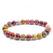 Charms Size 6mm 8mm 10mm Yellow Agat Bracelets Natural Stone Stretch Men Women Bracelet Elastic Pulserase Jewelry 2024 - buy cheap