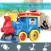Children Electric Train Toy Real steam spray Train Education Flashing Ornament Kid Display Light Music Train Decor Xmas Gift Toy 2024 - buy cheap