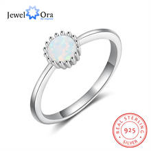 925 Sterling Silver Flower Rings with Created White Fire Opal Stone Romantic Women Finger Rings Engagement Wedding Jewelry 2024 - buy cheap