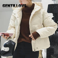 Winter Korean Style Women Fashion Warm Thick Coats Solid Short Hoodied Coat Female Zipper Parkas Cotton Casual Outwear Jacket 2024 - buy cheap