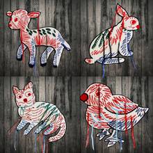 Grande patch de cervo bordado adesivo animal de desenho animado para suéter decorativo, camisa costura emblemas apliques para roupas 2024 - compre barato
