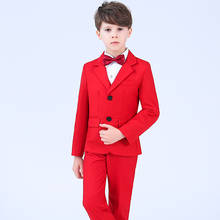 Fashion Solid Color Red Kids Blazers Boys Suits for Weddings Prom Formal Suit Wedding Boy Suits Costume Enfant Garcon Mariage 2024 - buy cheap