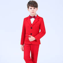 Blazers rojos de Color sólido para niños, trajes para bodas, baile de graduación, traje Formal, trajes de boda, disfraz de niño, ropa de boda 2024 - compra barato