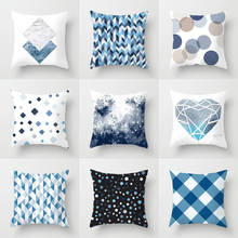 Blue Geometrical Pillow Nordic  Cover Sofa Cushion Backrest Office Nap Automotive Waist  cushion pillow 40/45/50/60cm 2024 - buy cheap